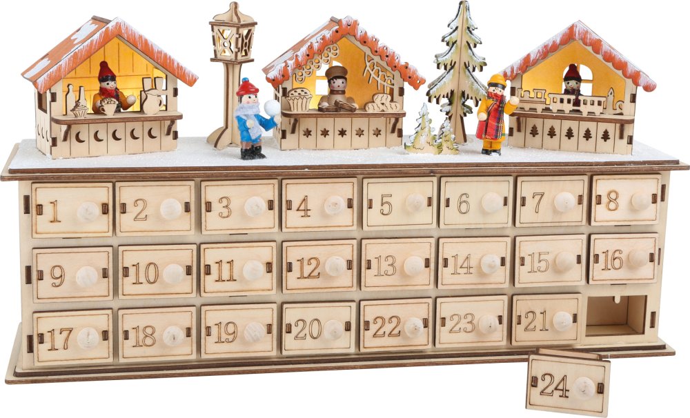 small foot Dřevěný adventní kalendář Vánoční trhy
