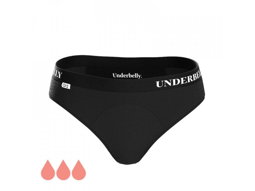 Menstruační Kalhotky Underbelly Univers, Silnější Menstruace - černé S