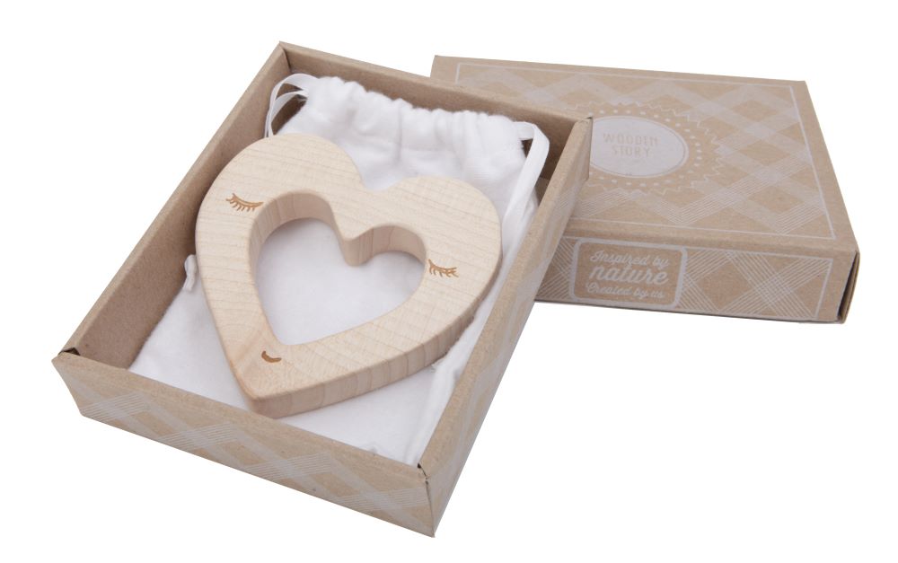 Wooden Story Teether - Heart,Wooden Story Teether - Heart