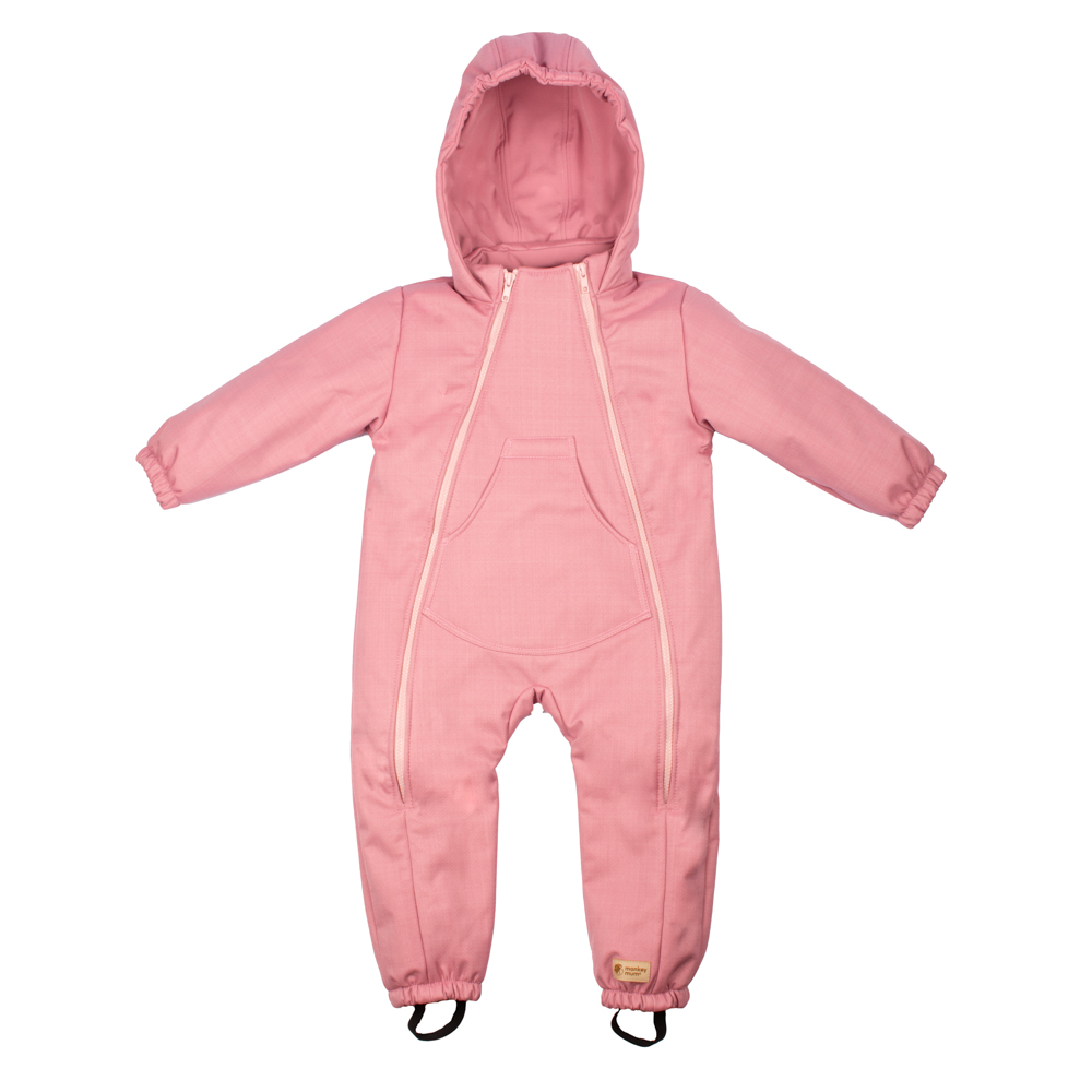 Monkey Mum® Baby Softshell Winter Jumpsuit With Sherpa - Pink Lamb - Size 86/92 86/92,Monkey Mum® Baby Softshell Winter Jumpsuit With Sherpa - Pink La