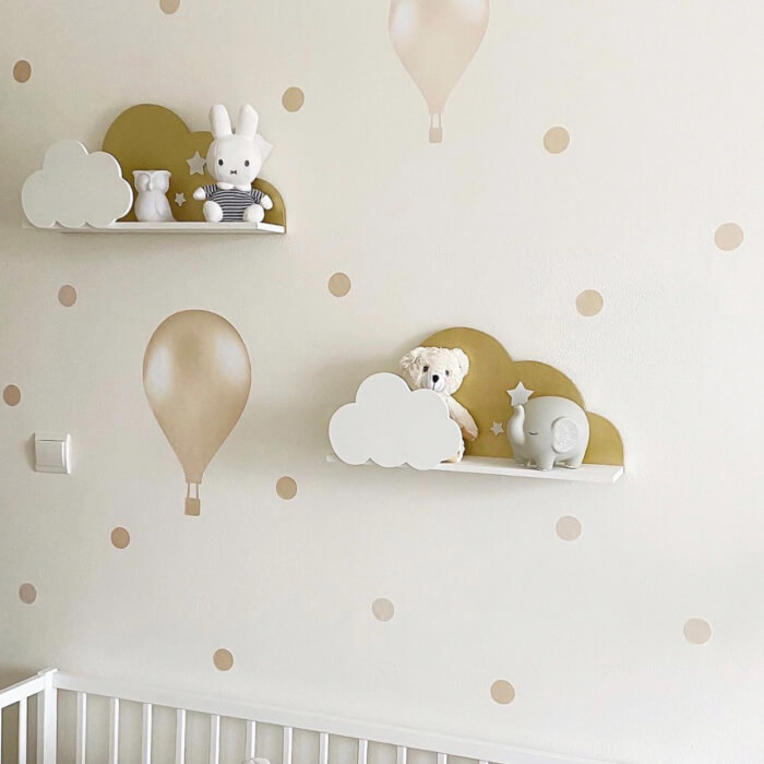 Vinilos Decorativos - Globos Autoadhesivos De Color Marrón Crema Al Estilo Noruego