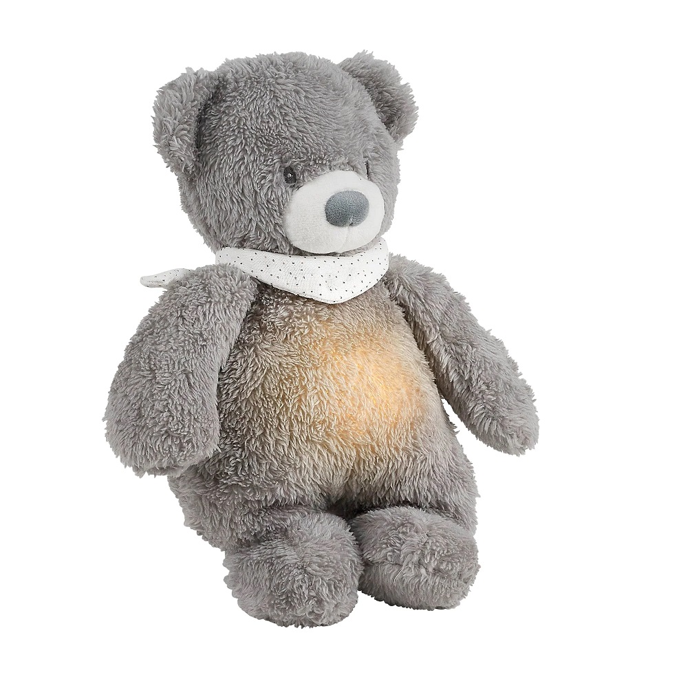 NATTOU Plüschmusikalisches Schlaflied Mit Licht- Und Weinsensor 4 In 1 Sleepy Bear Grey 0m+