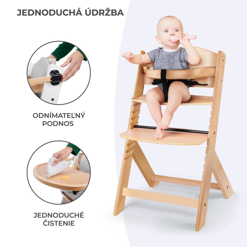 KINDERKRAFT Sedia Da Pranzo Enock Legno Grigio, Premium