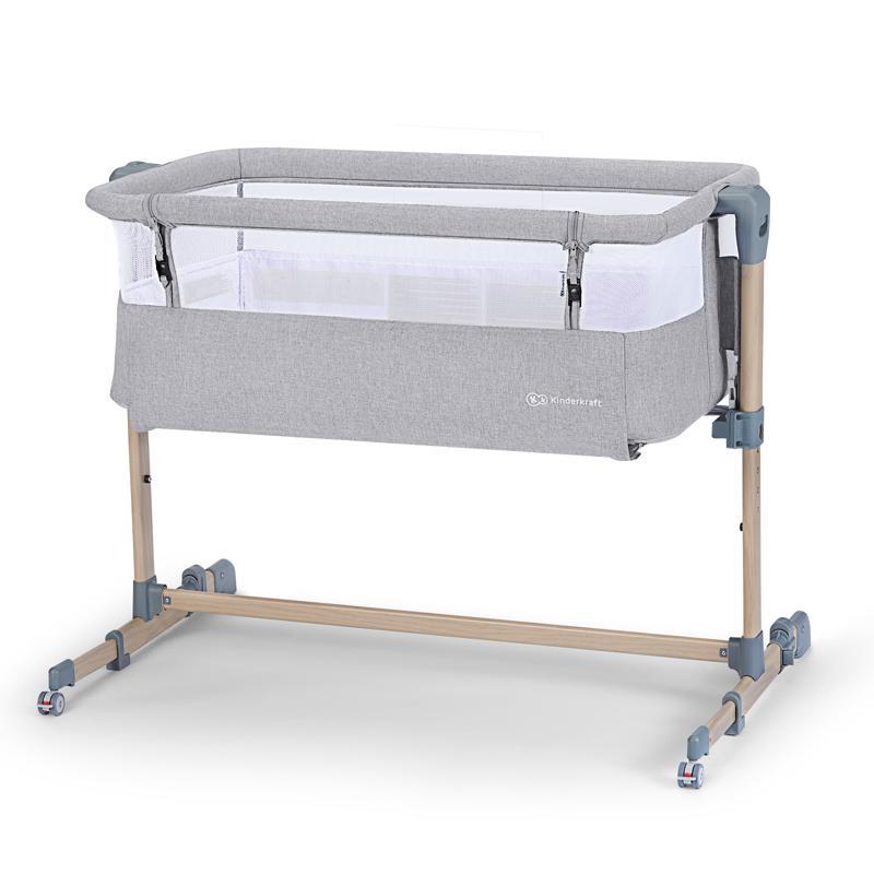 KINDERKRAFT SELECT Postýlka Dětská Polohovatelná Neste Air Grey Wood, Premium