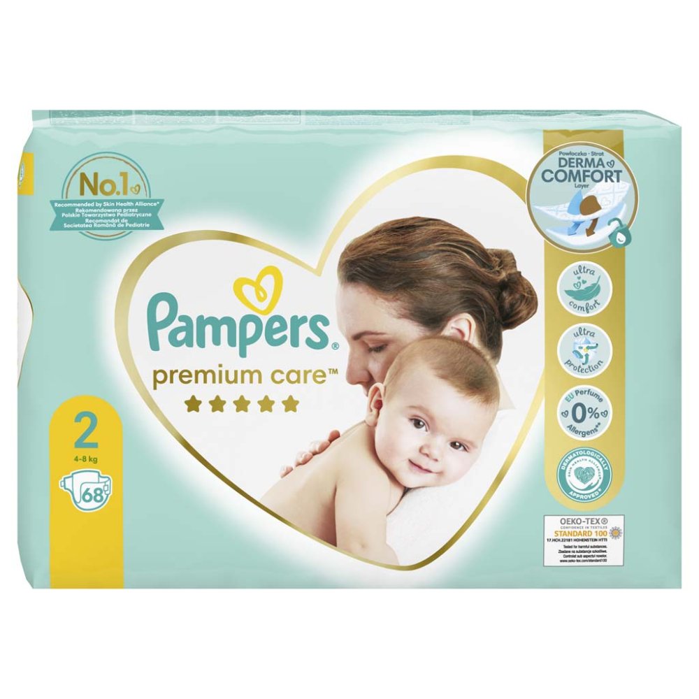 PAMPERS Premium Care Pleny Jednorázové 2 (4-8 Kg) 68 Ks