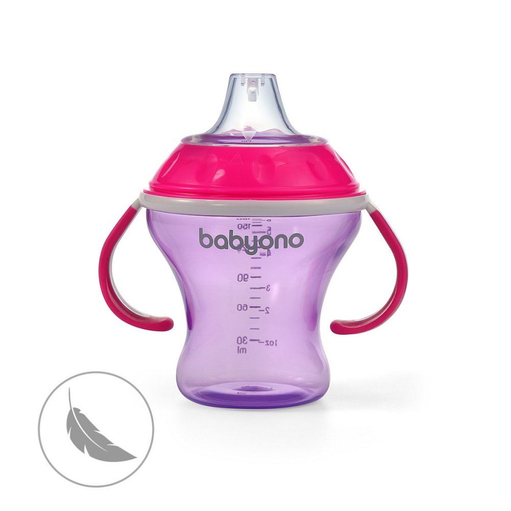 BABYONO Icke-flytande Mugg Med Mjukt Munstycke Natural Nursing 180 Ml Lila