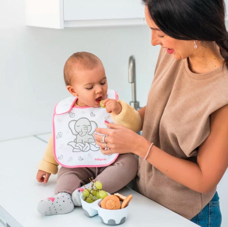 BABYONO Śliniak Terry, średni, Wodoodporny Słoń 6m+