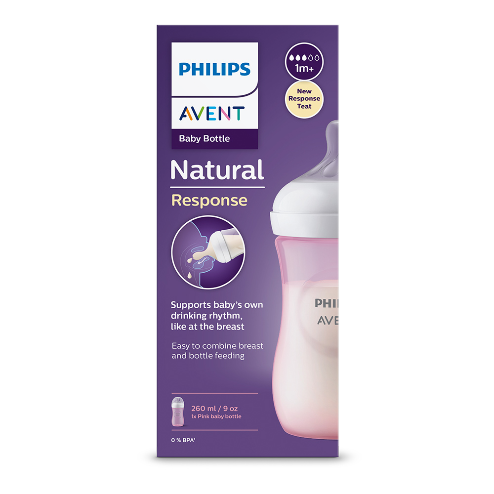 Philips AVENT Bočica Natural Response 260 Ml, 1m+, Roza