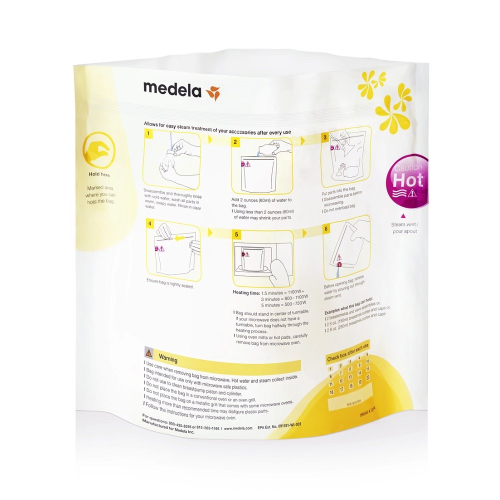 MEDELA Sterilizační Sáčky Quick Clean Do Mikrovlnné Trouby 5 Ks