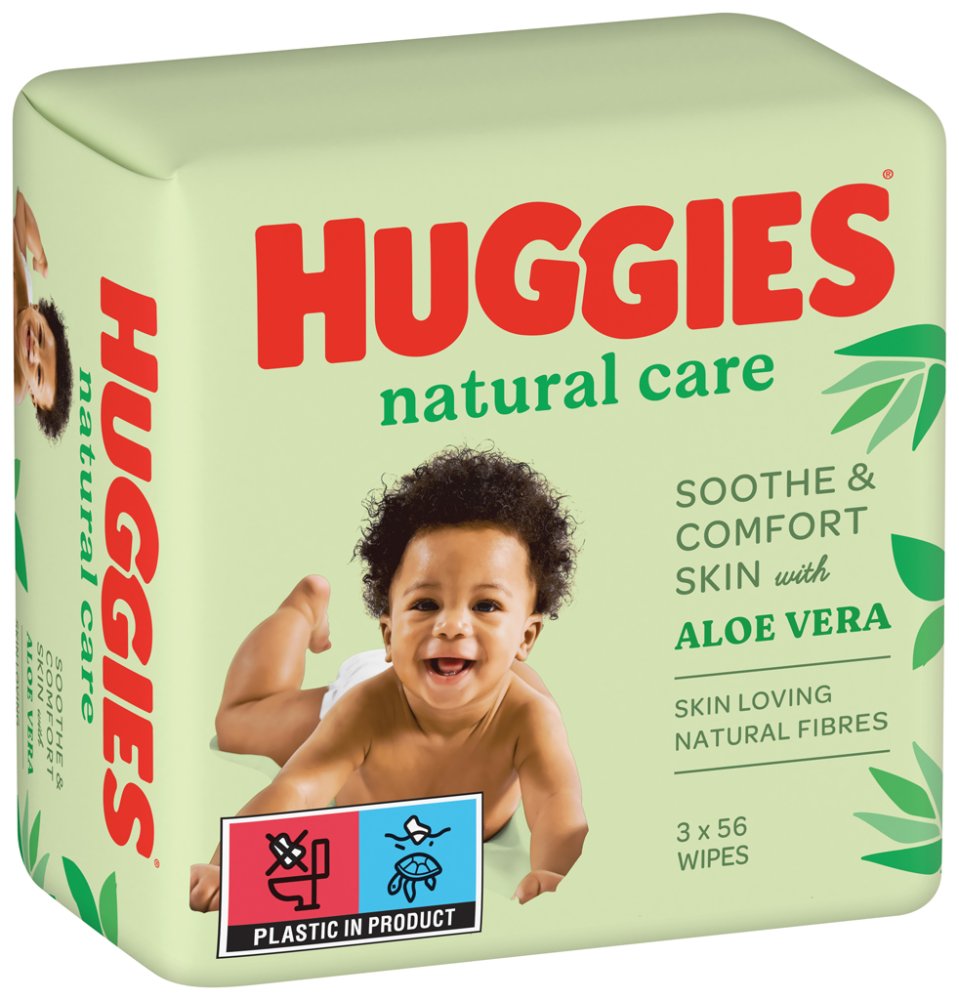 3x Salviette umidificate HUGGIES® Natural Triplo 56x3 pz - immagine 3