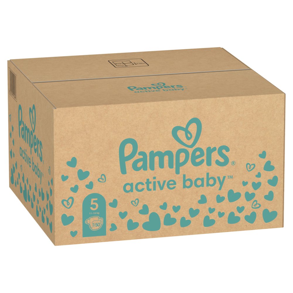 PAMPERS Active Baby Pañales Desechables 5 (11-16 Kg) 150uds - STOCK MENSUAL