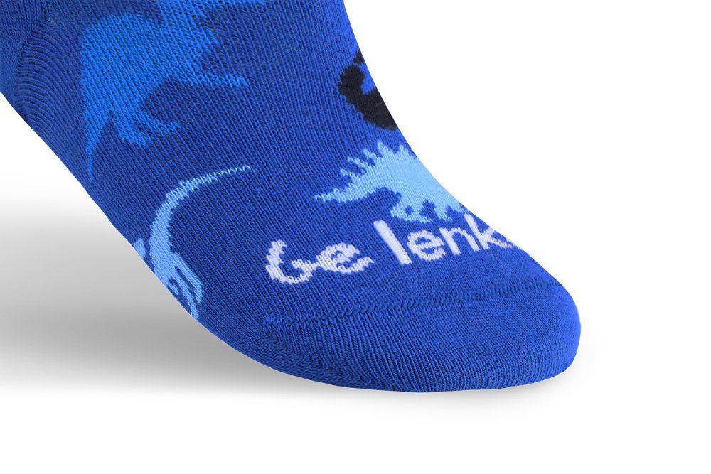 Detské Barefootové Ponožky Be Lenka Kids - Crew - Dino - Royal Blue 23-26 Blue