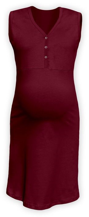 Chemise de nuit d'allaitement, sans manches, bordeaux L/XL