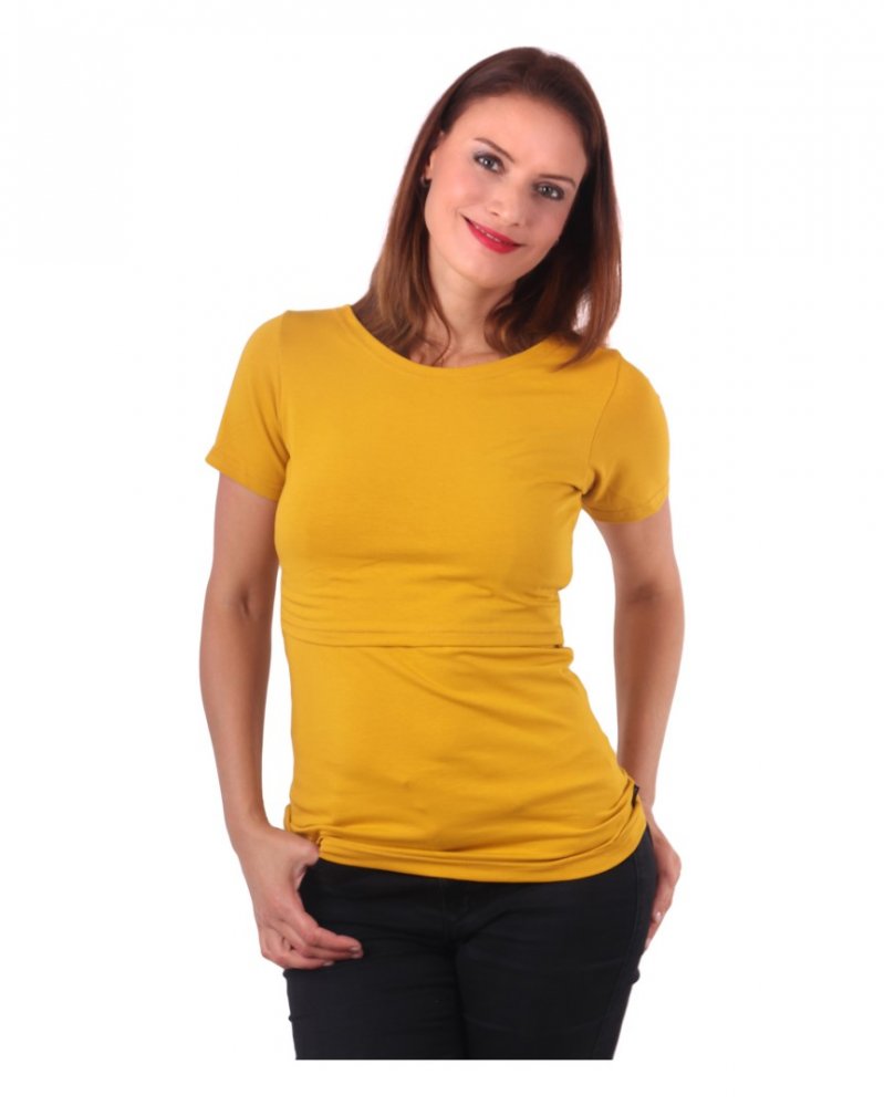 T-shirt d'allaitement Lena, manches courtes, moutarde L/XL