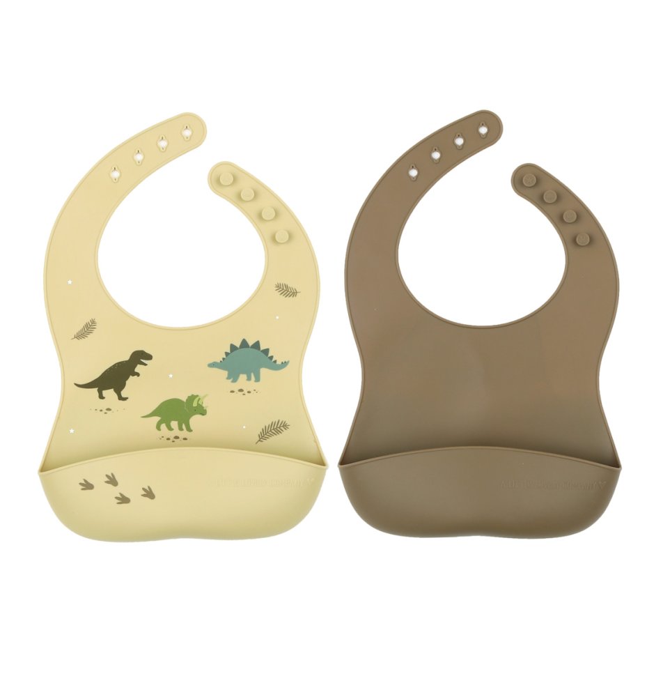 A Little Lovely Company - Ensemble de 2 bavoirs en silicone - dinosaures – Image 4
