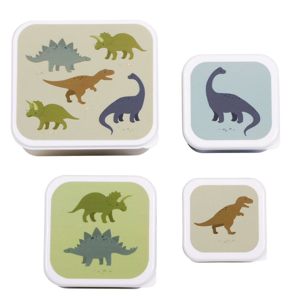 A Little Lovely Company - Set di quattro contenitori per snack - dinosauri