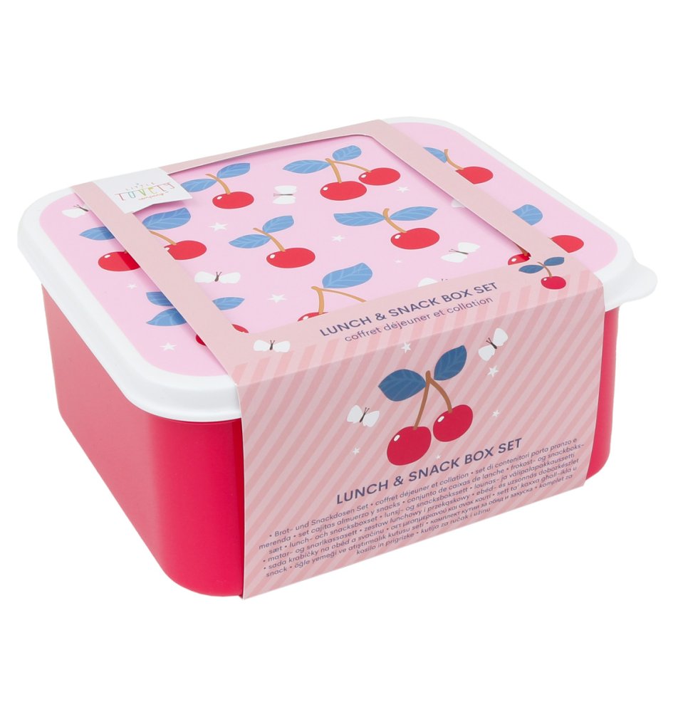A Little Lovely Company - Set di quattro contenitori per snack - ciliegie - immagine 4