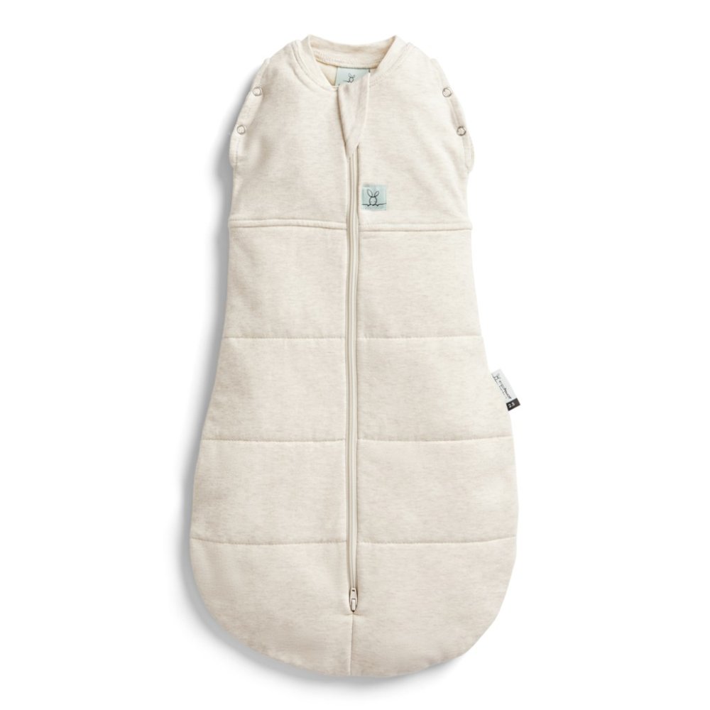 ERGOPOUCH Couverture d'emmaillotage et sac de couchage 2 en 1 Cocoon Oatmeal Marle 0-3 m, 3-6 kg, 2,5 tog – Image 3