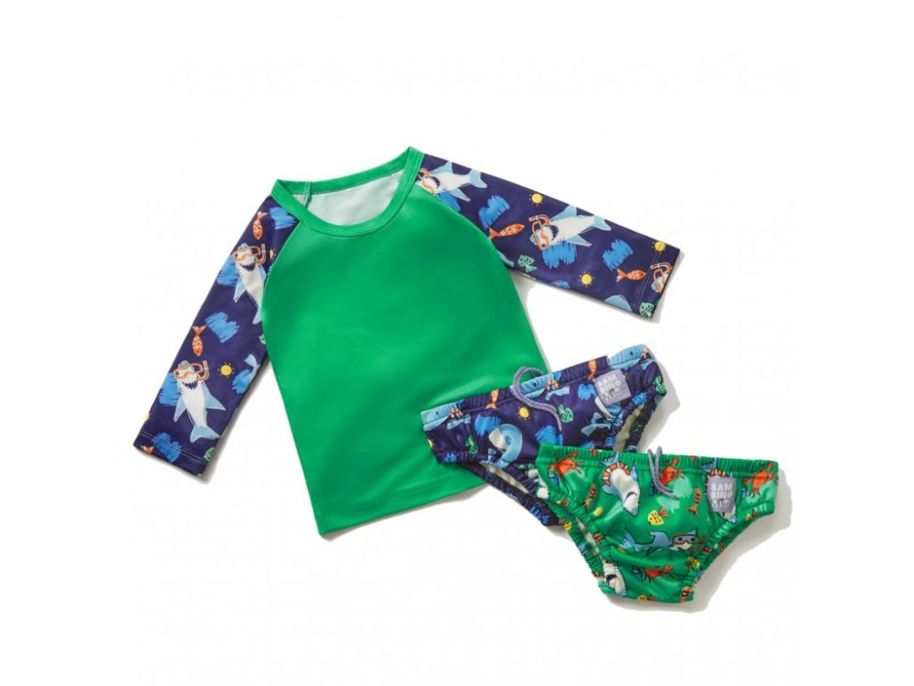 BAMBINO MIO Ensemble de 3 pièces pour la natation, OEKO-TEX® Standard 100, Océan, 9-12 kg -1-2 ans