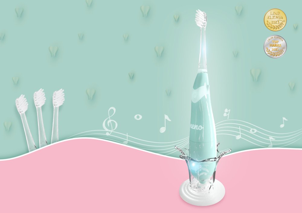 NENO Szczoteczka elektryczna dla dzieci Tutti - miętowa 3r+ - obrazek 5