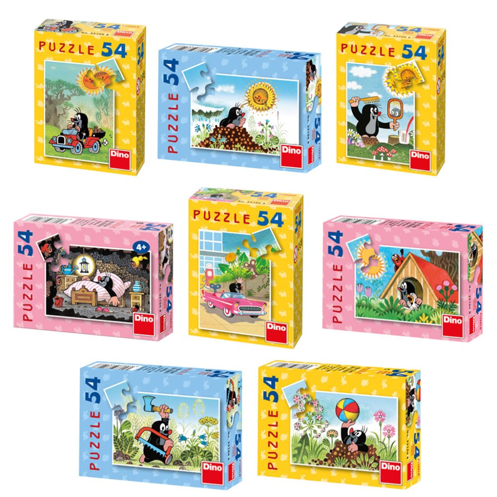 Dino Puzzle papierowe Krecik 54 elementy