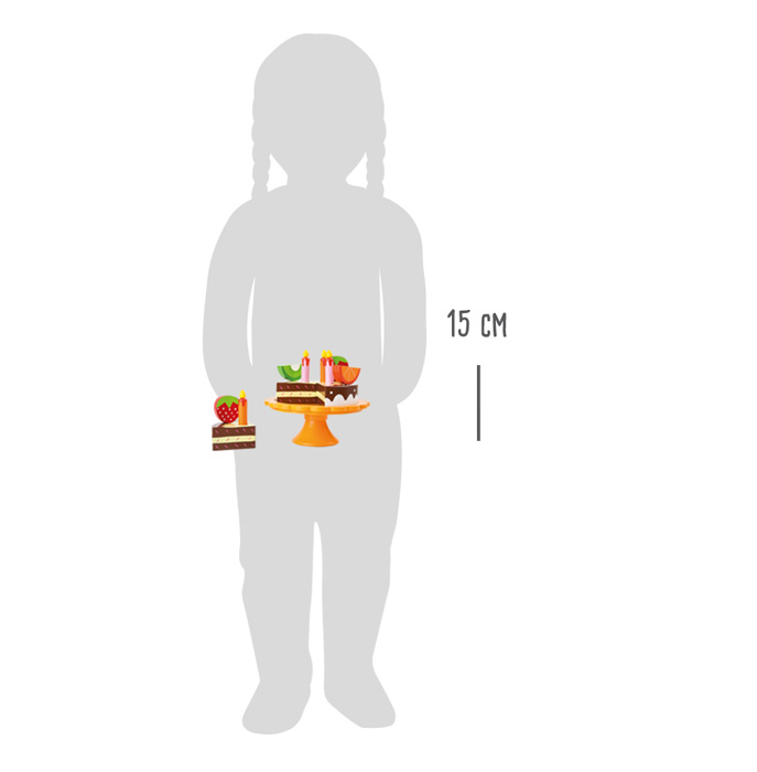 small foot Drewniany tort urodzinowy z owocami - obrazek 4