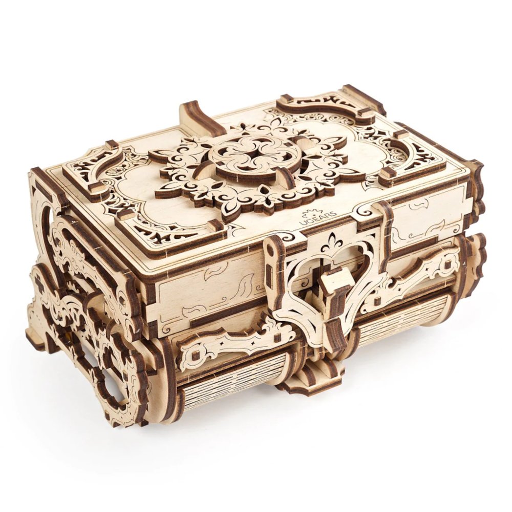Ugears Drewniane Puzzle Mechaniczne 3D Antyczna Szkatułka na Biżuterię