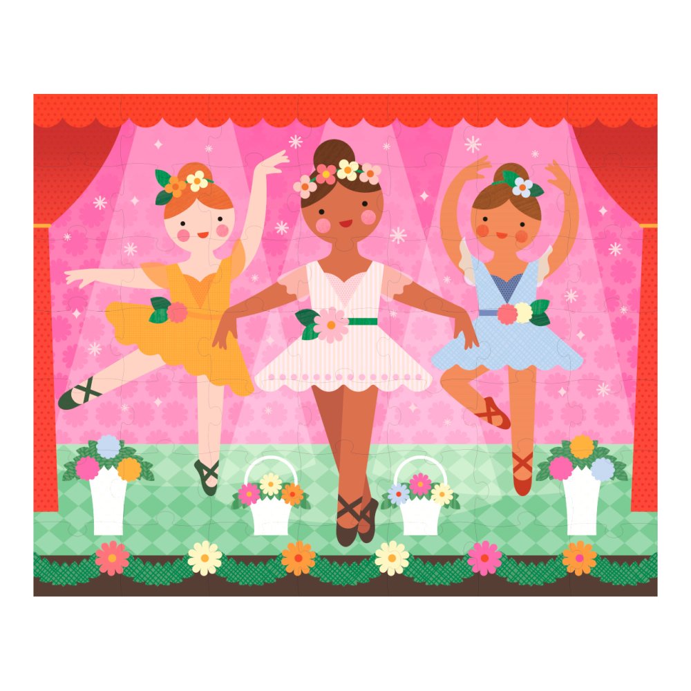 Petit Collage Dwustronne puzzle 2w1 baletnice