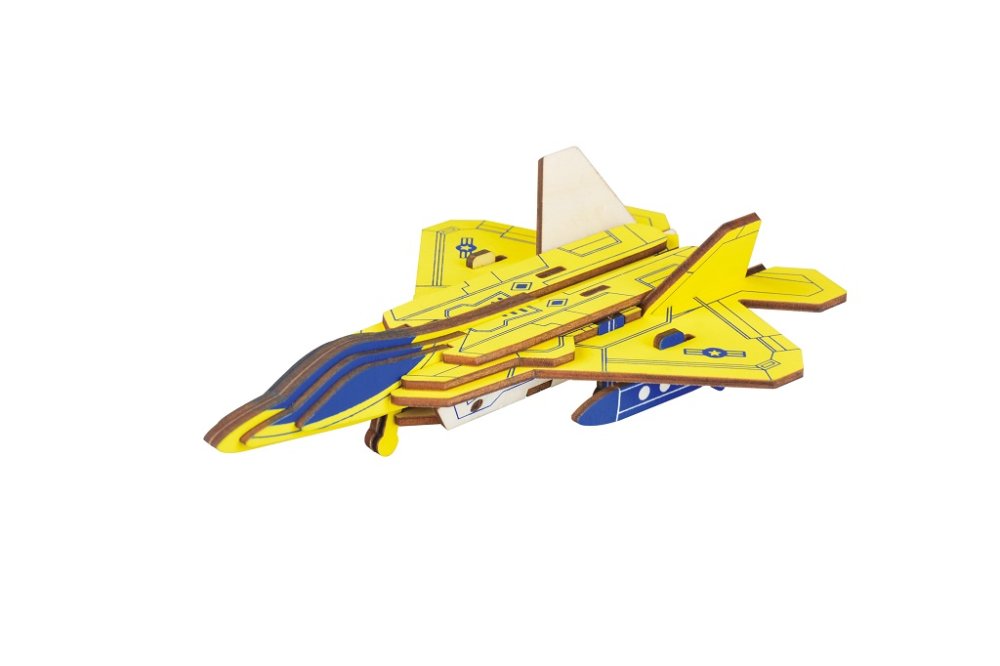Woodcraft 3D Holzpuzzle F22 Raptor Jagdflugzeug