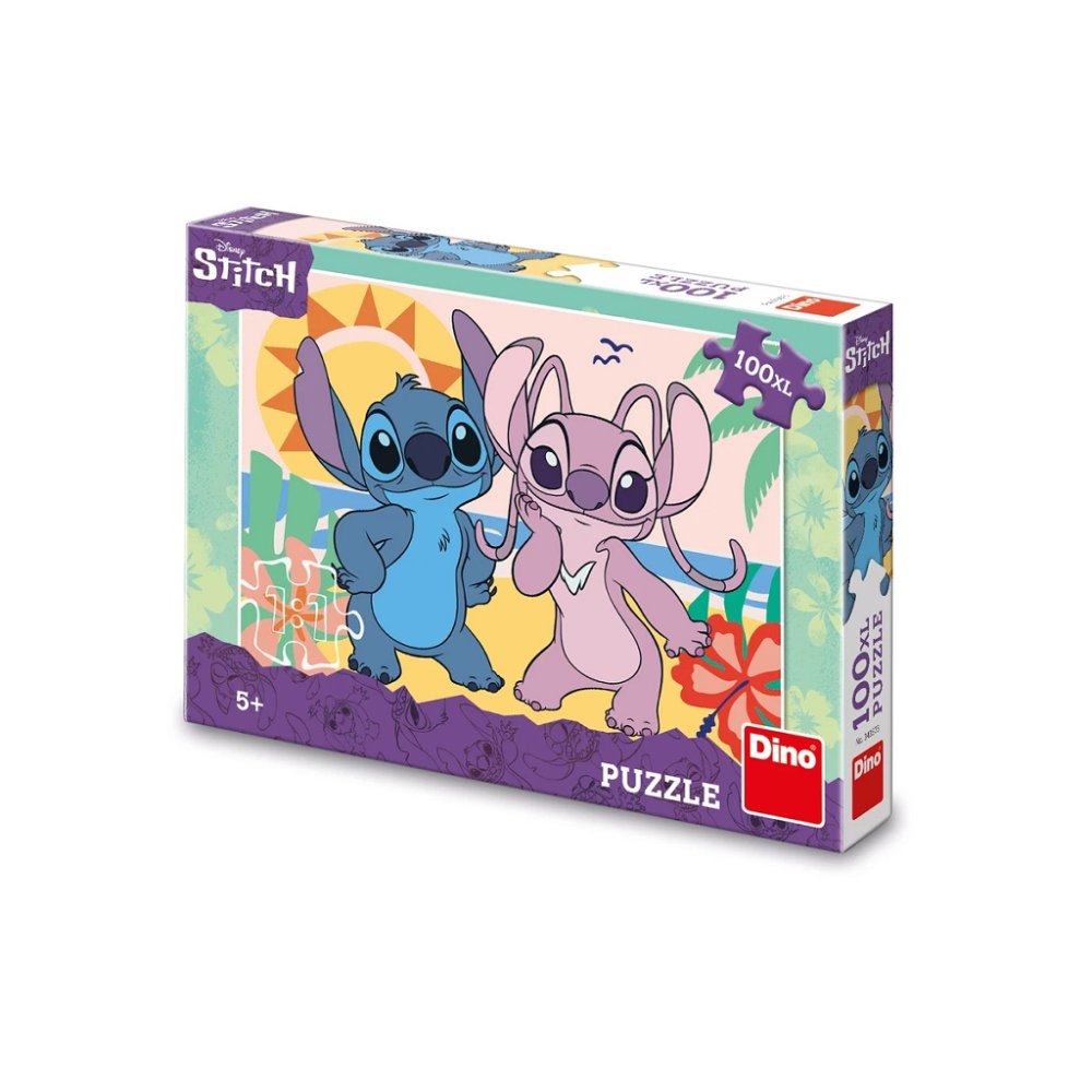 Dino Puzzle Stitch na plaży 100 XL elementów