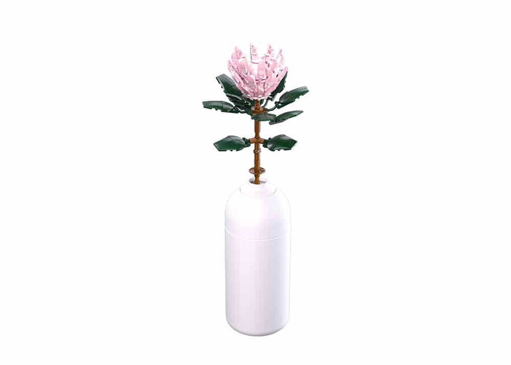 Sluban Flowers M38-B1101-03 Protea groß in Vase