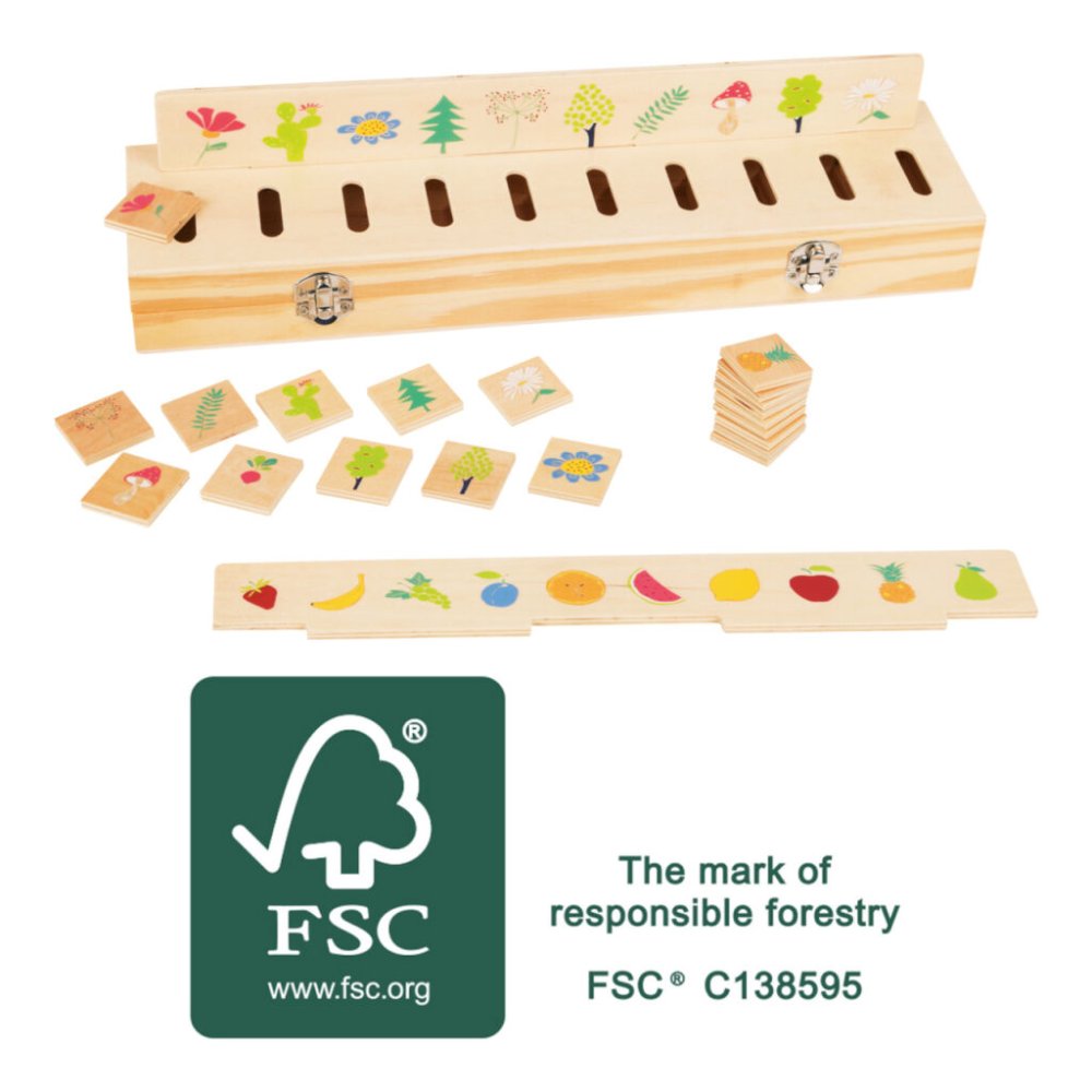 small foot Juego de encaje de madera para motricidad, clasificación educativa