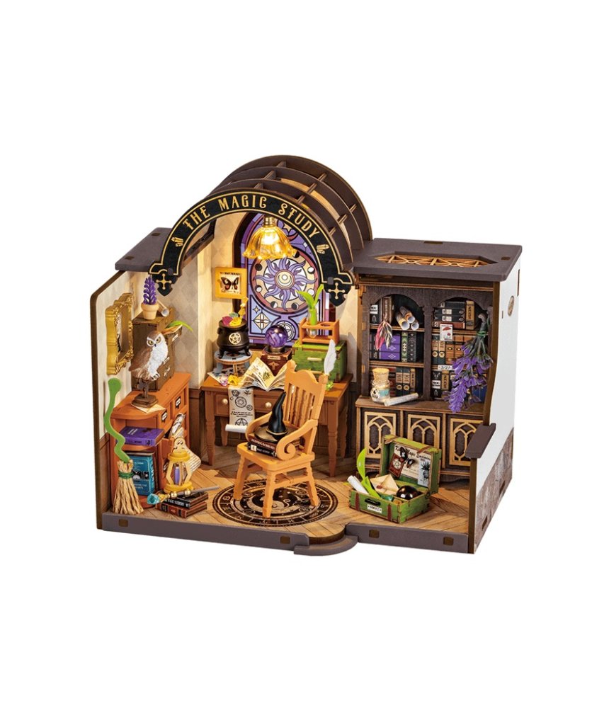 Puzzle 3D en bois RoboTime - Miniature de maison - L'atelier du sorcier