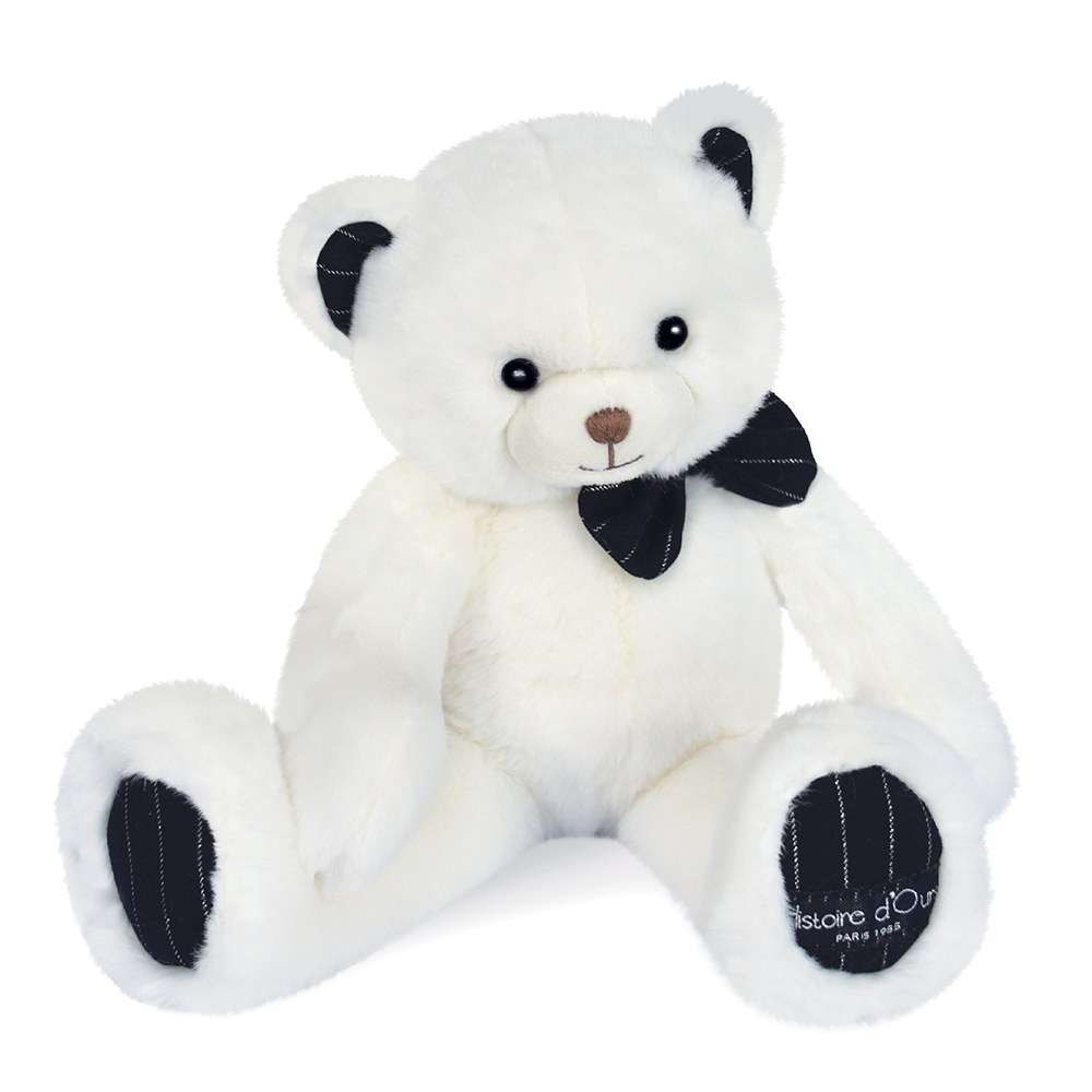 Doudou Histoire d´Ours Pluszowy miś z granatową muszką 30 cm - obrazek 4