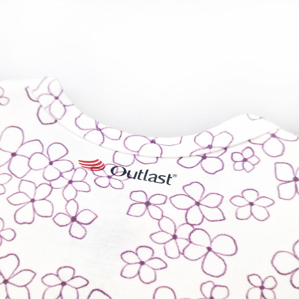 Body vékony póló NYOMTATÁS KR Outlast® - fehér virágok 92 - Image 5