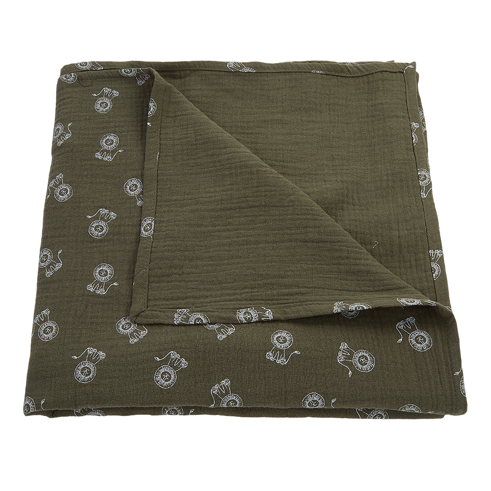 Musselintuch-Decke - Moos