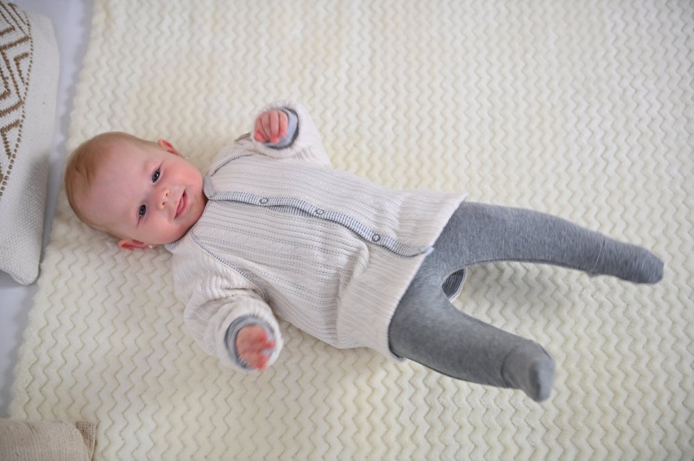 Veste doublée Outlast® - Off White/rayure chinée blanc-gris 62-68 – Image 5