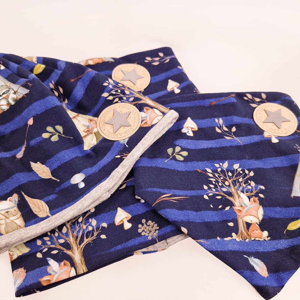 Veste doublée Outlast® - Animaux bleu foncé tipi/chiné gris 62-68 – Image 4