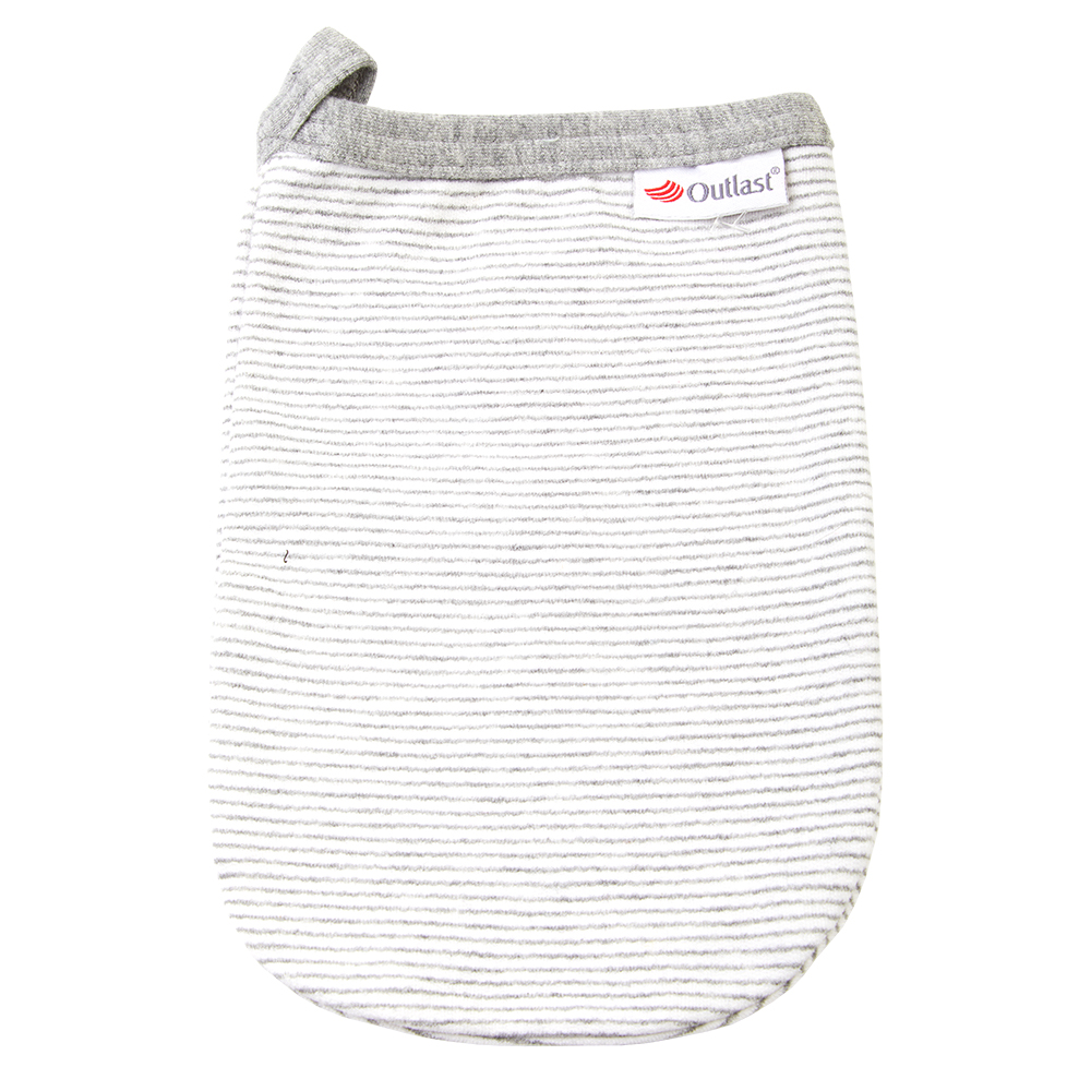Waschlappen Outlast® - Streifen weißgrau meliert