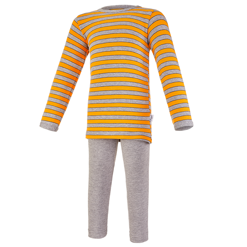 Pyjama DR smyk Outlast® - rayure gris orange/chiné gris 92