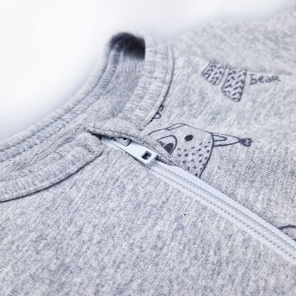 Mono con cremallera DR TISK Outlast® - mélange gris/animalitos mélange gris 86 - Imagen 2