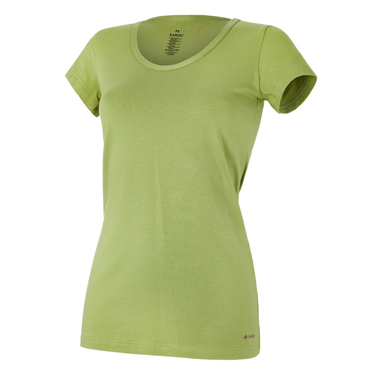 T-shirt da donna KR sottile scollo a U Outlast® - verde matcha S
