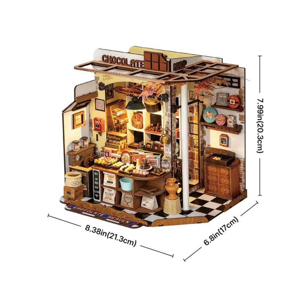 RoboTime 3D dřevěná skládačka Miniatura domečku Henryho čokoládovna (obrázek 6)