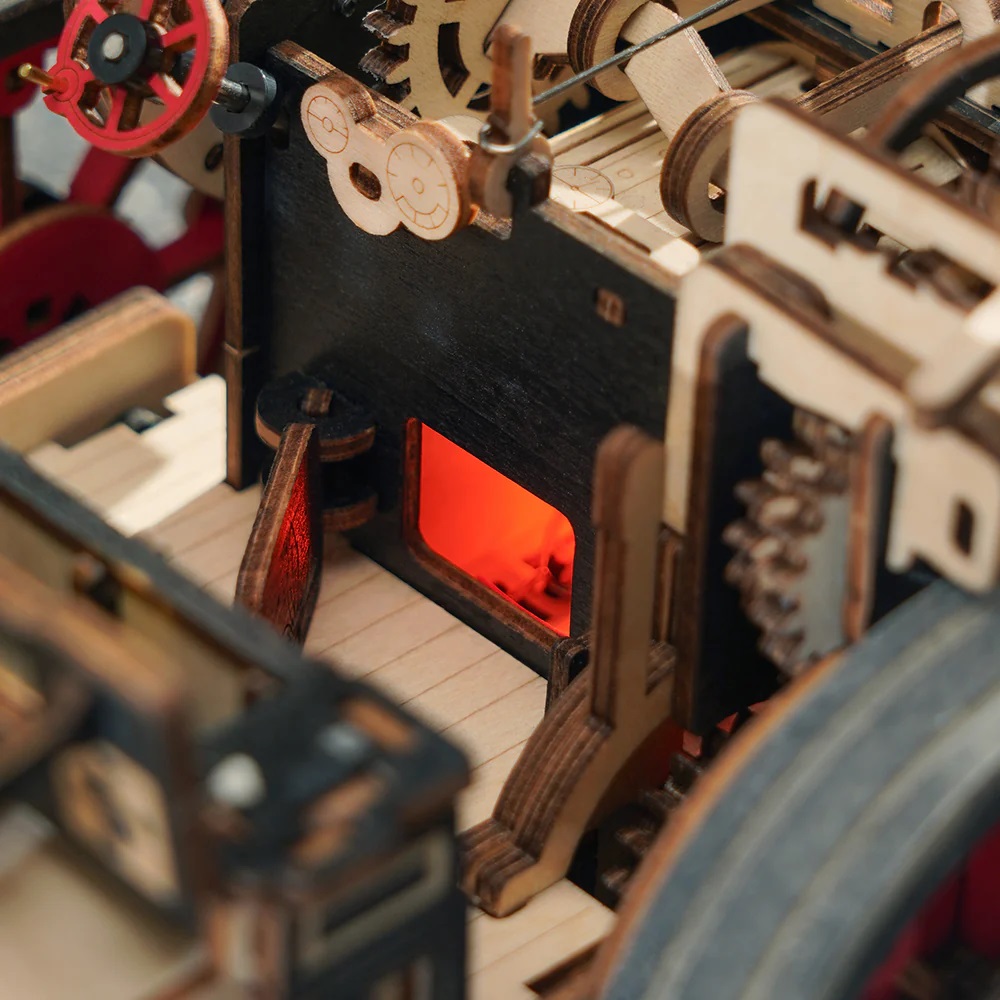 RoboTime 3D dřevěná mechanická skládačka Parní stroj (obrázek 6)