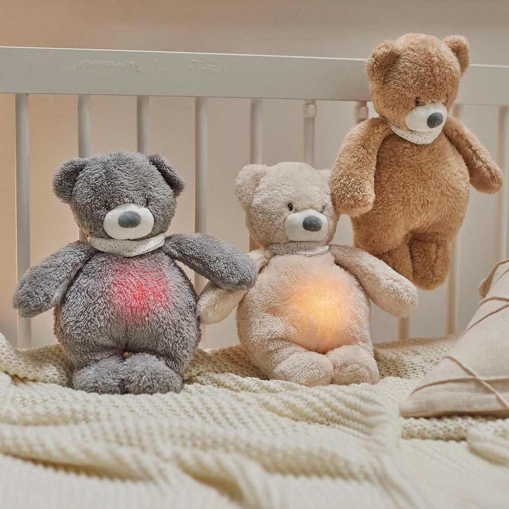 NATTOU Plüschmusikalisches Schlaflied Mit Licht- Und Weinsensor 4 In 1 Sleepy Bear Grey 0m+