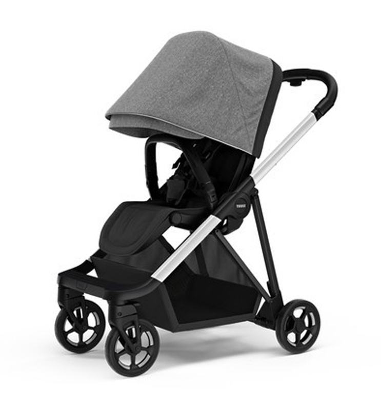 THULE Stadtkinderwagen Shine Grey Melange Auf Aluminium