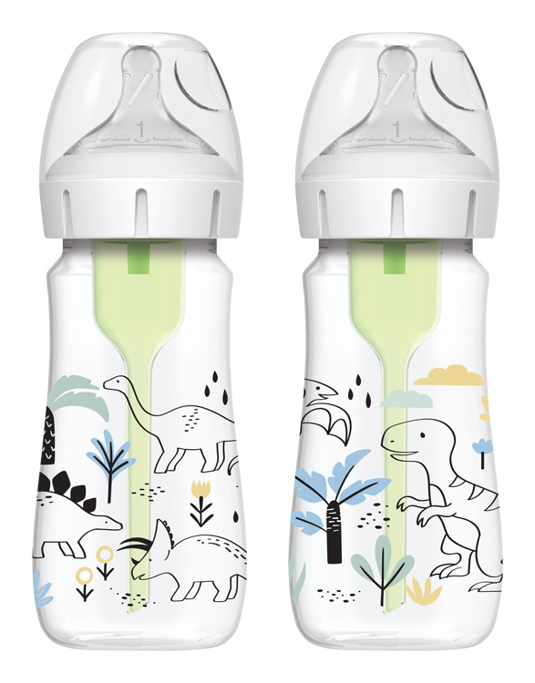 DR.BROWN'S Baby Bottle Anti-colic Wide Neck Dino 270ml, 2 Pcs (WB92026)