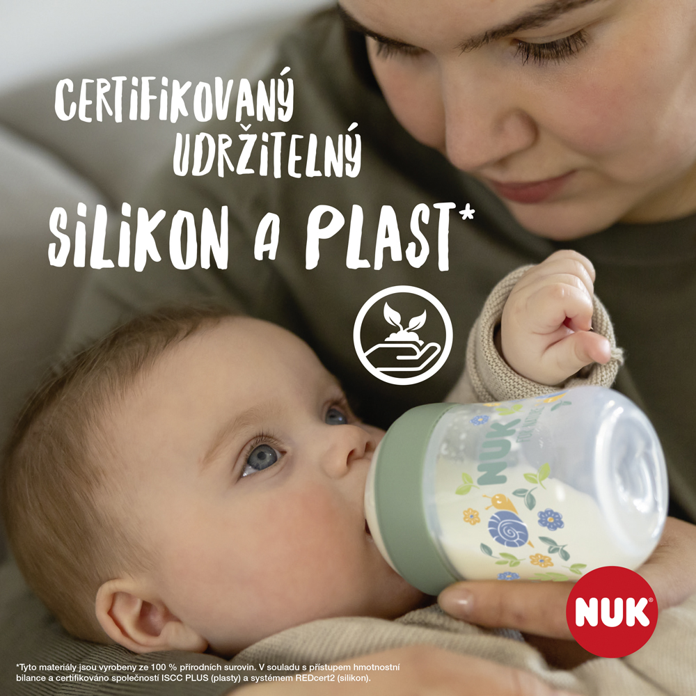 Butelka Dla Niemowląt NUK For Nature Z Regulacją Temperatury, Zielona 150 Ml