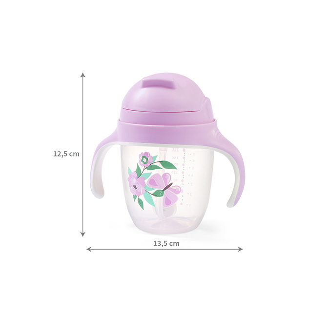 BABYONO Lernbecher Mit Strohhalm Schmetterling 6m+