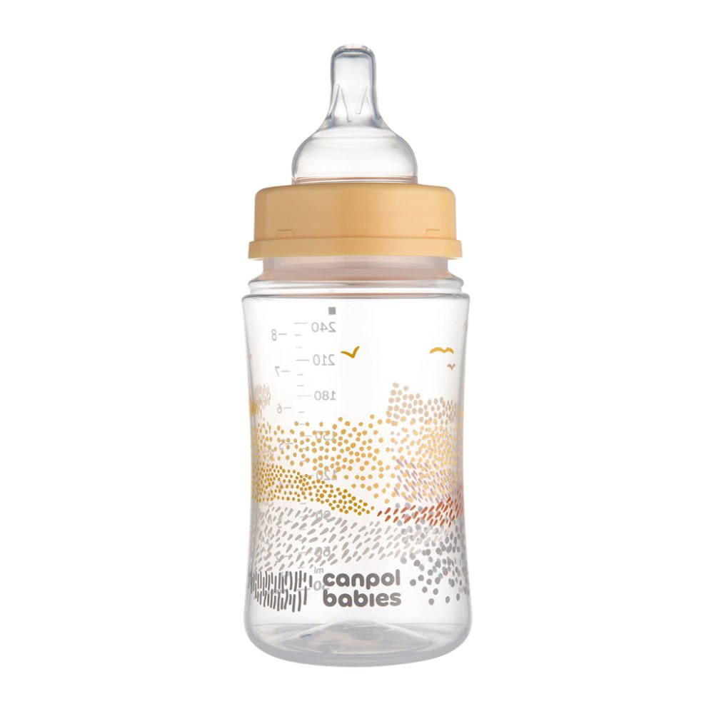 CANPOL BABIES Anti-Kolik-Flasche EasyStart Mountains 240 Ml Beige